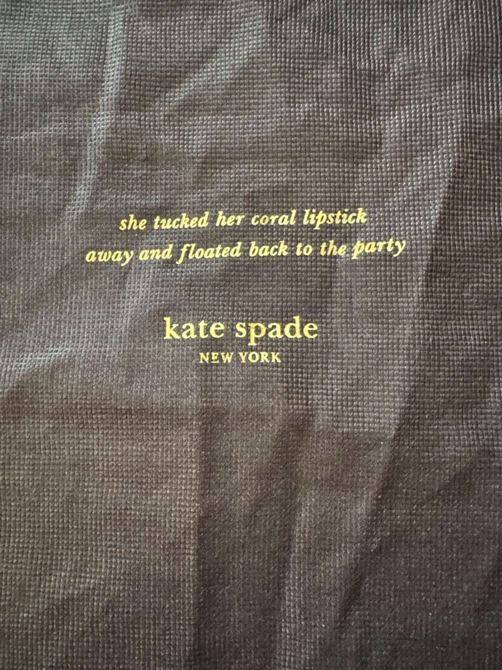 kate spade XL Brown Drawstring Dust Bag with Gold Logo and Pink Pull - Picture 2 of 3